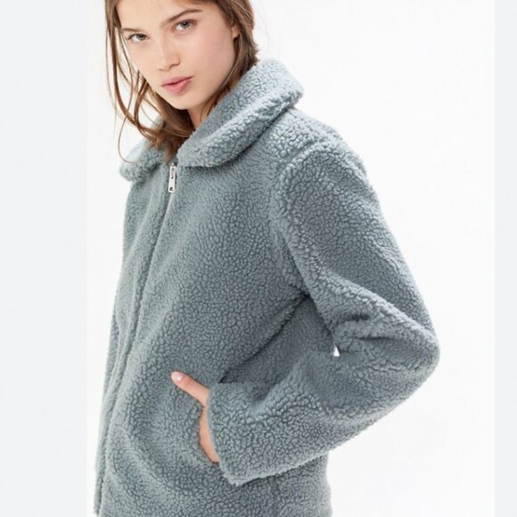 BDG Teddy Green Fleece Jacket - Picture 4 of 7